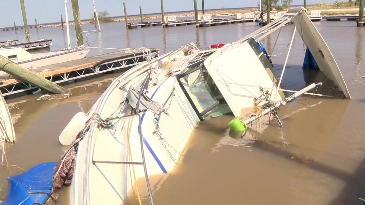 Residents in Port Lavaca survey damage to boats left behind by...